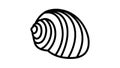 tonna sea shell beach line icon animation