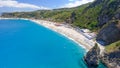 Tonnara beach and Scoglio Ulivo, Calabria from the air