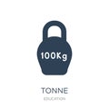 tonne icon in trendy design style. tonne icon isolated on white background. tonne vector icon simple and modern flat symbol for
