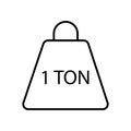 Tonne icon vector isolated on white background, Tonne sign , sign and symbols in thin linear outline style