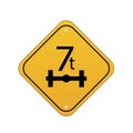 7 tonne load allowed road sign. Vector illustration decorative design