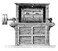 Tonne mixer, Axis of rotation, vintage engraving