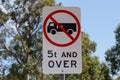 5 tonne and Over not permitteds Road Sign. Royalty Free Stock Photo