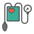 Tonometer filled outline icon, medicine healthcare