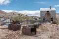 Rail leading to pit building, Historic Mining Park, Tonopah, NV, USA