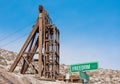 Wooden shaft elevator at Freedom Way, Historic Mining Park, Tonopah, NV, USA Royalty Free Stock Photo