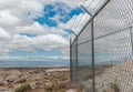 Iron curtain fence in desert outside Tonopah, NV, USA