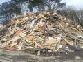 Tons of wood recycled Royalty Free Stock Photo