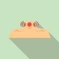 Tonsillitis icon flat vector. Mouth tonsil