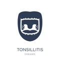 Tonsillitis icon. Trendy flat vector Tonsillitis icon on white b