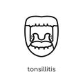 Tonsillitis icon. Trendy modern flat linear vector Tonsillitis i