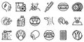 Tonsillitis icons set, outline style