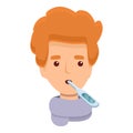 Tonsillitis kid temperature icon cartoon vector. Bacterial infection Royalty Free Stock Photo