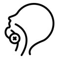 Tonsillitis oral care icon, outline style Royalty Free Stock Photo