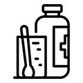 Tonsillitis syrup bottle icon, outline style