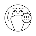 tonsils adenoid problems line icon vector illustration
