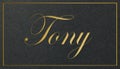 Tony Name Card: Golden Shining Elegance