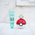 Tonymoly hand cream with Pokemon character Bulbasaur or isanghessi Royalty Free Stock Photo