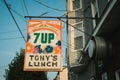 Tonys Lunch vintage sign, Girardville, Pennsylvania Royalty Free Stock Photo