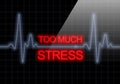 TOO MUCH STRESS written on black heart rate monitor Royalty Free Stock Photo