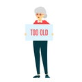 Too old woman vector isolated. Idea of ageism