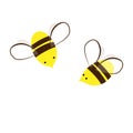 Too Sweet and Busy Honey Bees. Cartoon Vector Illustration. Cute insects couple. Design element for labels, prints, or Royalty Free Stock Photo