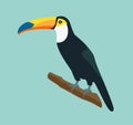Tookan. A bird in flight. Design element. Vector. Royalty Free Stock Photo