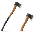 Tool axe with wooden handle vector illustration