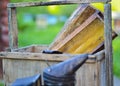 A tool of the beekeeper. Everything for a beekeeper to work with bees. Smoker, a number, a box Royalty Free Stock Photo