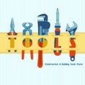 Tool belt. Banner for construction & building tools store. Vector