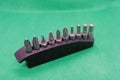 Tool bits. Part of screwdriver tool. Home tools. House tools. Royalty Free Stock Photo