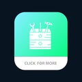 Tool, Box, Carpenter, Tools Mobile App Button. Android and IOS Glyph Version Royalty Free Stock Photo