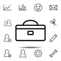 Tool box icon. Simple thin line, outline vector element of minimalistic, web icons set for UI and UX, website or mobile Royalty Free Stock Photo