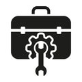Tool box icon. Toolbox, toolkit and instrument. Fixing, repair and renovation vector illustration Royalty Free Stock Photo