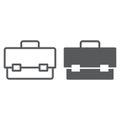 Tool box line and glyph icon, tool and maintenance, toolkit sign, vector graphics, a linear pattern on white background