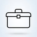 Tool box line icon. Toolbox, toolkit, instrument. Construction concept.  Simple illustration of home maintenance vector icon for Royalty Free Stock Photo