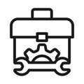 Tool box line icon. Toolbox, toolkit, instrument. Fixing, repair and renovation vector illustration