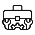 Tool box line icon. Toolbox, toolkit, instrument. Fixing, repair and renovation vector illustration