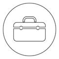 Tool box professional icon black color in round circle