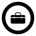 Tool box professional icon black color in round circle