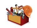 Tool Box with Tools Royalty Free Stock Photo