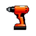 tool drill game pixel art vector illustration