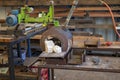 Tool Equipment Gas Forge In Man Shed For Public Use Royalty Free Stock Photo