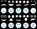 Tool, gear, smile, emotion icons Royalty Free Stock Photo