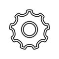 Tool Gear Wheel Outline Flat Icon on White