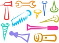 Tool icons Royalty Free Stock Photo