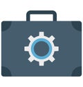 Tool kit, briefcase with cog, Isolated Vector icons that can be easily modified or edit