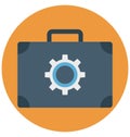 Tool kit, briefcase with cog, Isolated Vector icons that can be easily modified or edit