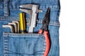 tool kit in jean pocket Royalty Free Stock Photo