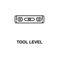 tool level icon. Element of measuring instruments icon with name for mobile concept and web apps. Thin line tool level icon can be Royalty Free Stock Photo